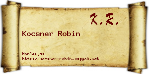 Kocsner Robin névjegykártya